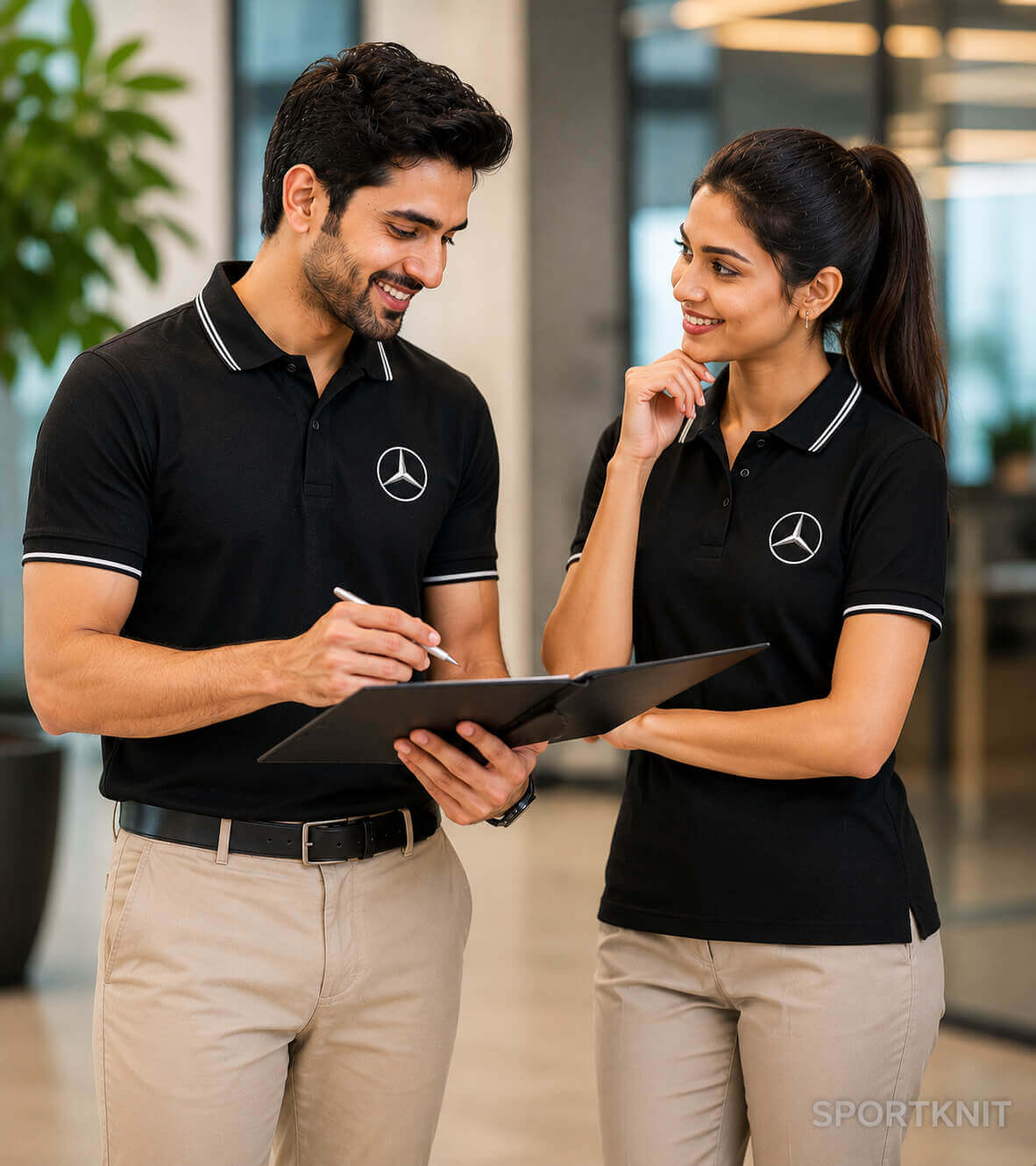 BLACK POLO T SHIRT WITH LINING