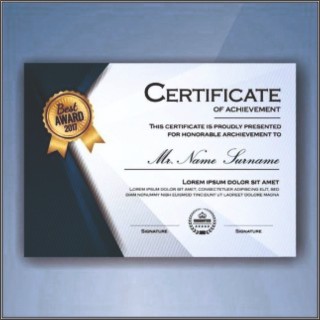 CERTIFICATE AWARD