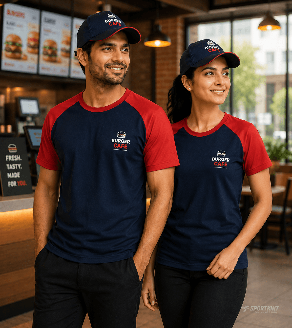 ROUND NECK T SHIRTS FOR STAFF WITH LOGO PRINTING