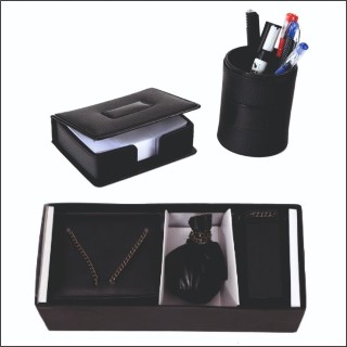 Leather desk set