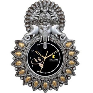 silver ganpati wall clock gwp