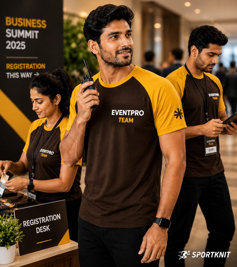 ROUND NECK T SHIRTS WITH LOGO PRINT FOR EVENTS